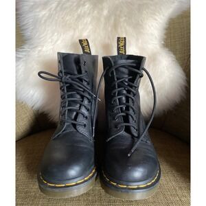 Dr Martens Pascal Black Leather Lace Up Boots Womens Size 7 US 38 EU